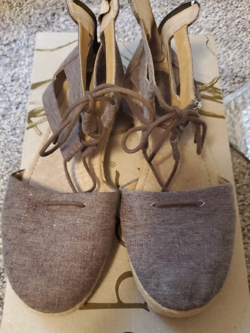 b.o.c. Taupe Lace-Up Espadrille Flats